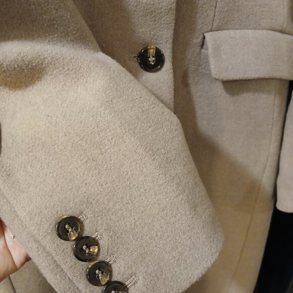 H & M Tan Wool Blend Long Overcoat -EU32/US XXS - Picture 11 of 12